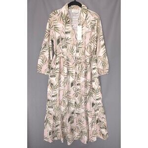 CALYPSO ST BARTH Women’s New Maxi Shirt Dress SMALL Belted Linen Blend Floral
